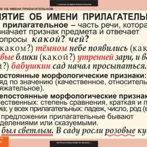 Комплект таблиц "Имя прилагательное"