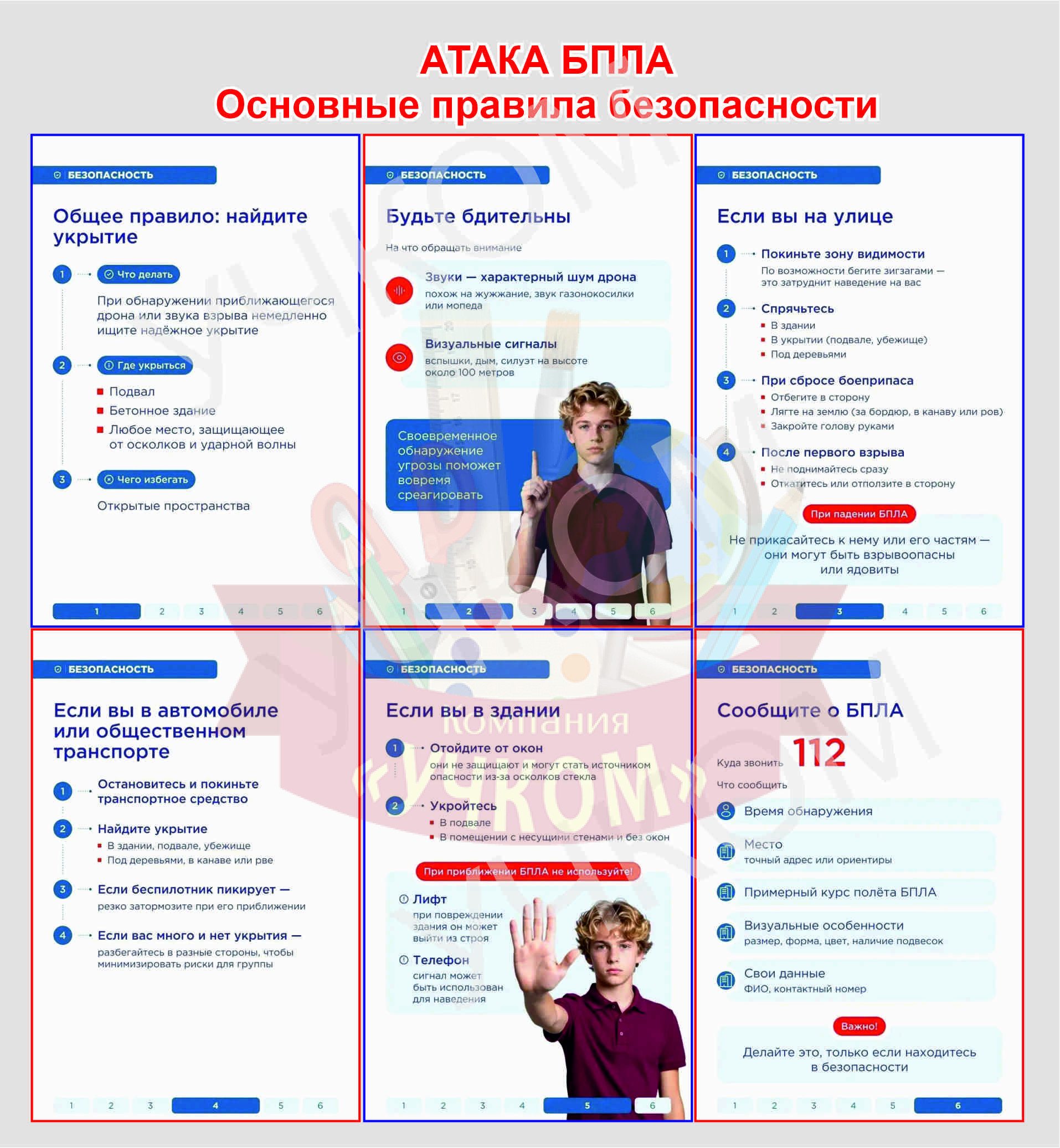 Стенд "Основные правила безопасности при атаке БПЛА"